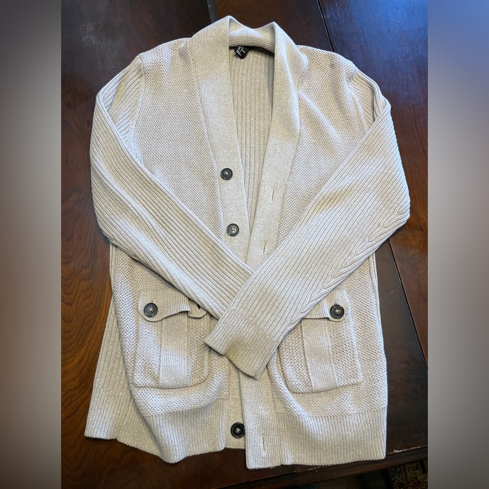 H&M 100% Cotton Tan/sand knit cardigan